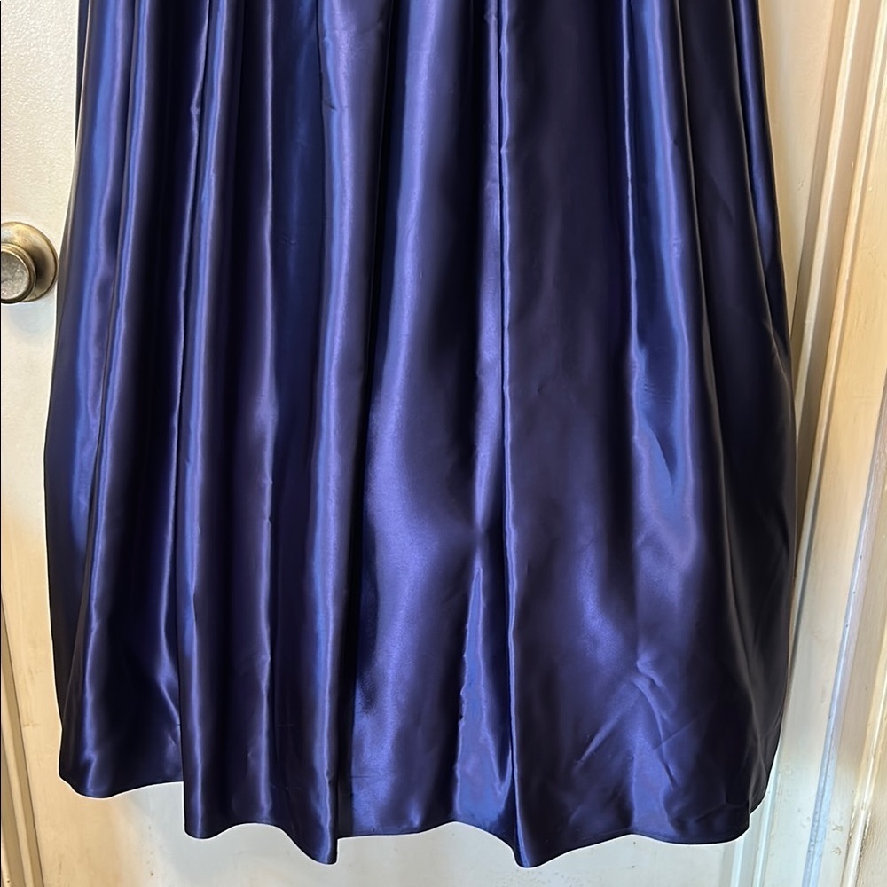 Jessica McClintock for Gunne Sax Navy Blue Satin  Corset Prom Dress size 5/6 - Picture 4 of 12